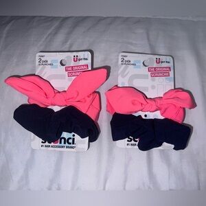 Scunci Pink and Black Kids Scrunchie Set
